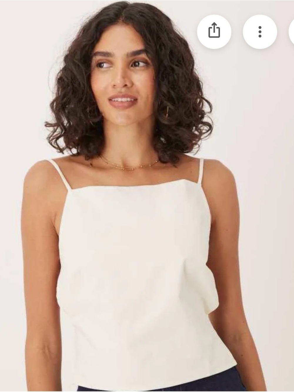 Mango Cream Square-Neck Spaghetti Strap Cami